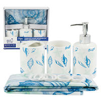 CF 16 pièces ensemble de salle de bain boîte-cadeau personnalisé en plastique porte-brosse à dents tasse à eau distributeur de savon Polyester tissu rideau de douche crochets
