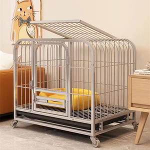 Material de acero resistente de varios tamaños de alta calidad, dos puertas, incluye <span class=keywords><strong>bandeja</strong></span> <span class=keywords><strong>sanitaria</strong></span> extraíble, valla de hierro, jaula <span class=keywords><strong>para</strong></span> <span class=keywords><strong>perros</strong></span> - Product Image 5