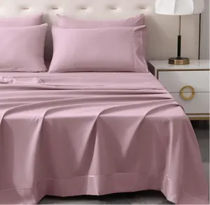 Lençóis de Lavanda com borda semelhante, 6 peças, conjunto de cama king size, lençóis de bolso profundo, adequados para colchão de 16 polegadas