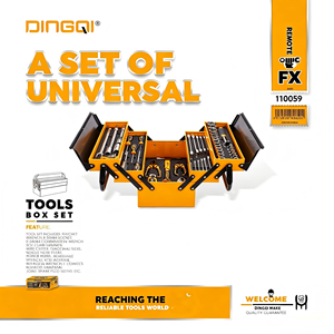 DINGQI <strong>Tool</strong> Set Kit Multifunctional Hardware Repair <strong>Tools</strong> Carbon Steel Home Household Use/ Car Auto Repair Portable ABS <strong>Box</strong> - Product Image 1