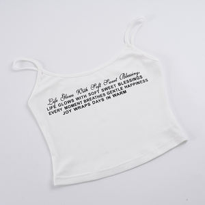 Top Camisola 2026 Sexy Estilo Y2K, Chaleco Corto Ajustado de Punto, Diseño con Letras en Contraste de Color, Elástico, Casual y Transpirable - Product Image 6