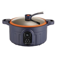 Marmite Électrique Portable 4L 1300W en Acier Inoxydable Antiadhésive avec Contrôle Numérique et Couvercle en Verre Trempé, Classe Énergétique A, Garantie 5 Ans - Offre Spéciale