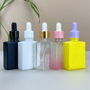 Custom Label 15ml 1oz 30ml 50ml 100ml Clear Square Glass Dropper <b>Bottle</b> With Black Gold Dropper - Product Image 6