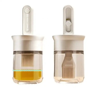 YJ Tuyệt Vời Tùy Chỉnh 2 Trong 1 Kbrush Cap Tích Hợp Có Thể Thu Vào Bàn Chải Dầu Chai Dầu Chai Thủy Tinh Với Silicone Bàn Chải - Product Image 1