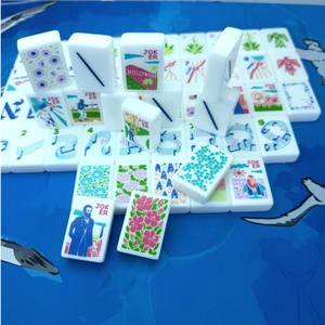 Casino Gambling Gift American White Acrylic 160 Pieces Landmark Luxury Foldable Portable Eco-Friendly <b>Mahjong</b> <b>Set</b> - Product Image 1