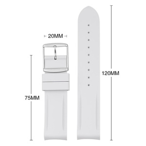Bracelet de montre en caoutchouc coloré 20 mm pour <span class=keywords><strong>femme</strong></span>, extrémités courbées, compatible Omega <span class=keywords><strong>Swatch</strong></span> Joint Moonswatch Orologio - Product Image 6