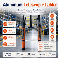 Échelle télescopique moderne EN131 en aluminium 6063, capacité 150 kg, robuste, pliable, pour entrepôt, entretien industriel et accès