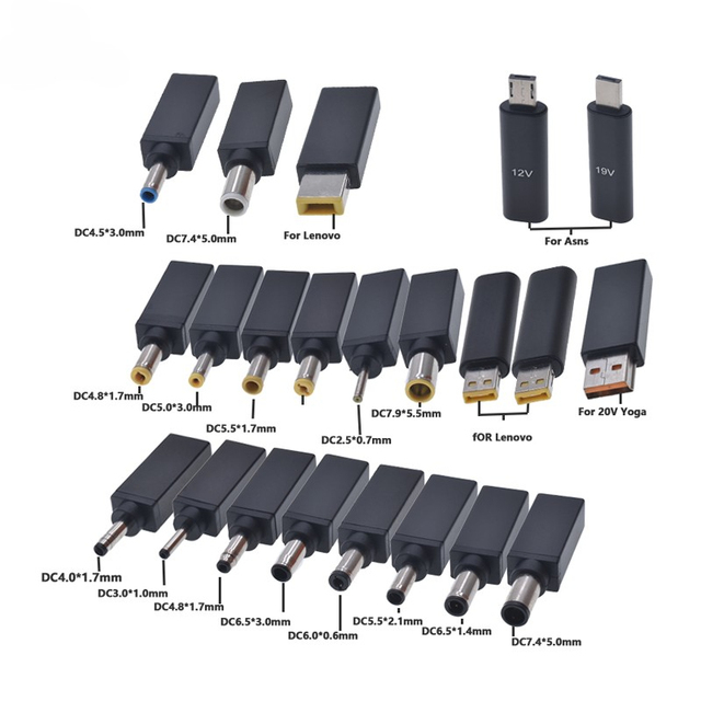 PD Decoy Charge Converter Adapter DC 4.5*3.0mm for Dell to USB C Plug Adapter DC7.4*5.0mm to Type-C Connector for Laptop
