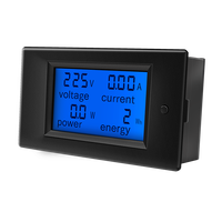 Peacefair pengukur energi listrik, PZEM-061 4in1 AC fase tunggal LCD Panel pengukur watt voltameter Kwh untuk rumah dengan CT