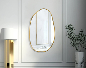 Bạc Kích Thước Lớn Bảng Điều Khiển Không Đối Xứng Vàng Khung Gương Tường Gương Tùy Chỉnh Kích Thước - Product Image 4