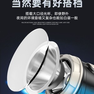 Linterna de Alta Intensidad de 30 W LED Recargable con Manivela, Linterna Portátil con Luz Lateral COB y Luz Estroboscópica de Advertencia - Product Image 3