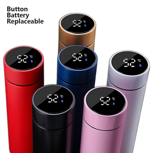 Gourde isotherme en acier inoxydable <span class=keywords><strong>à</strong></span> double paroi de 500 ml avec affichage de la température intelligent, personnalisable avec logo, réutilisable - Product Image 1