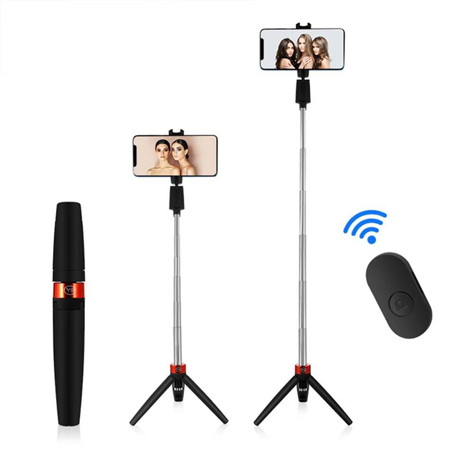 3 In1 Atick Extendable Mini Y9 Wireless Selfie Stick Remote Control Integrated Tripod for Mobile Phone Stand