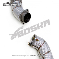 Collecteur d'échappement personnalisé BOSKA Performance, poli miroir, universel M5/M6 F90 LCI 4.4TT 2018-2024, acier inoxydable 1,5 mm, garantie 3 ans