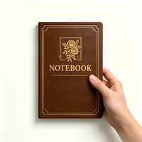 Carnet de notes A5 personnalisé à couverture rigide en PU marron – Idéal pour les affaires, l'écriture et comme cadeau