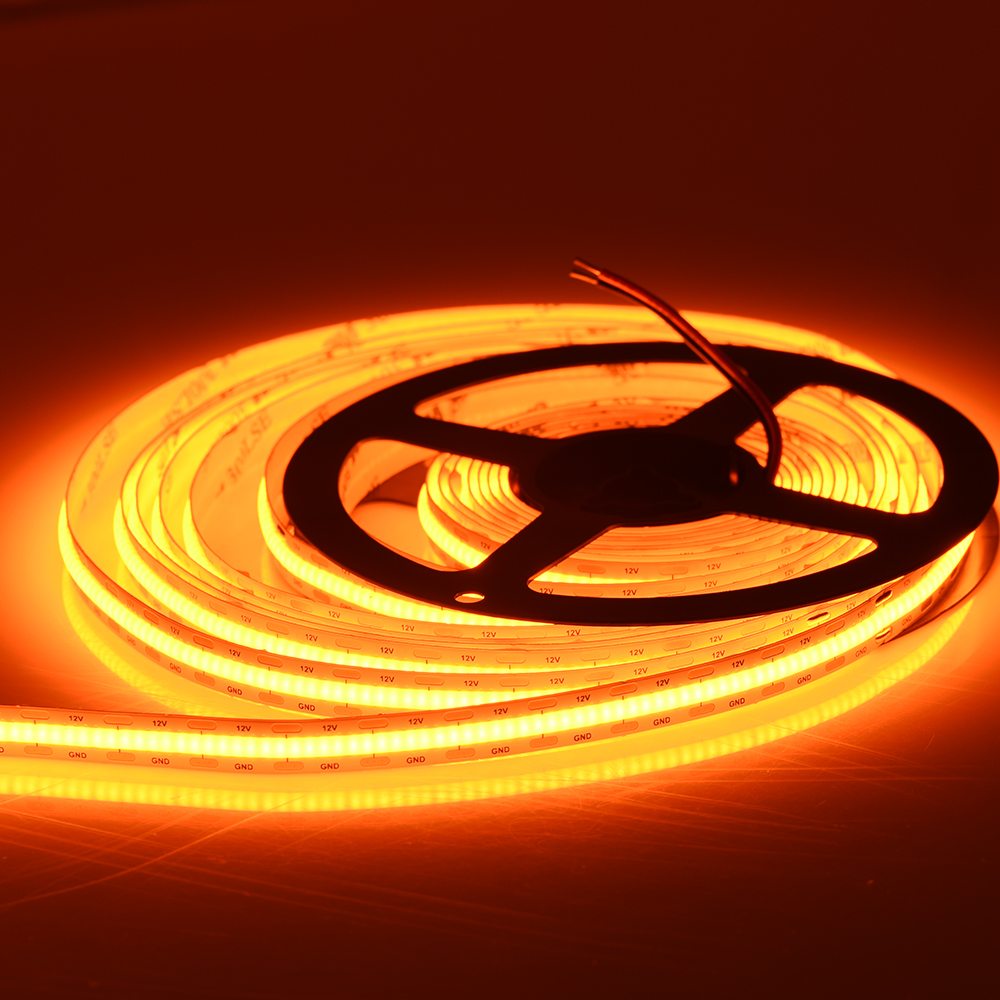 Dv24v 420leds/m 12w/m Orange Cob Led Strip Flexible COB LED Strip Light