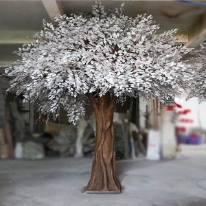 Giả Cây Và Lá Trắng Sợi Thủy Tinh Gỗ Banyan Cây <span class=keywords><strong>Ficus</strong></span> Giả Nhân Tạo Banyan <span class=keywords><strong>Ficus</strong></span> Cây Cho Trang Trí Nội Thất - Product Image 6