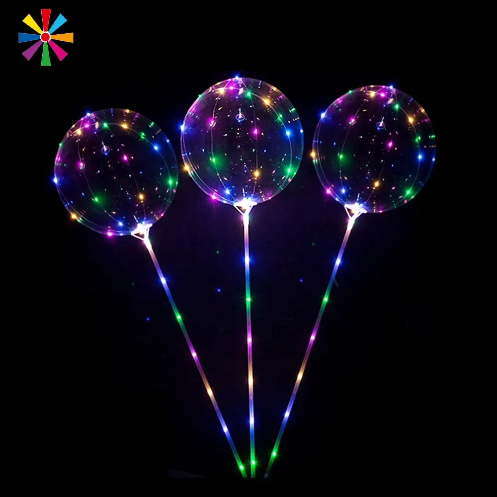Plastik ışıklı açık helyum kızdırma Led ışık ing kabarcık Bobo balon ile Led ışık için doğum günü düğün dekor olay dekorasyon