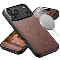 Coque de téléphone SUTENI pour iPhone 18 Pro Max, chargement magnétique sans fil, texture litchi, effet givré, cuir synthétique de luxe, compatible 17 16 Plus 15