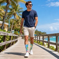 Chaussettes de sport décontractées en polyester pour hommes, séchage rapide, respirantes, confortables, chaussettes mi-mollet pour la course quotidienne, la marche et les activités de plein air