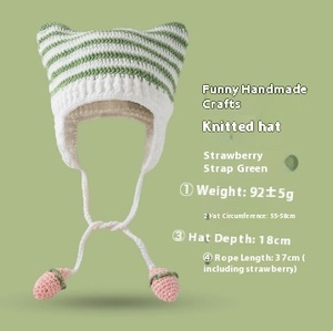 Chapeau de perruque vert Shrek Cartoon Funny Cute, avec chapeau de perruque d'accessoires de cheveux de fraise, tissé à la main Silly Art Cute Trendy Quirky - Product Image 6