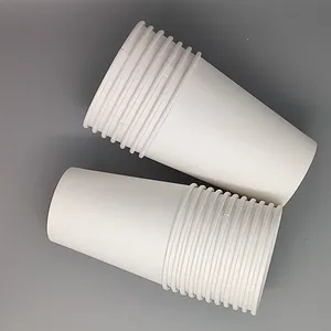 Vaso de papel blanco de 12oz sin impresión, vaso de papel desechable degradable para té, café, jugo para ir en blanco, vaso de papel desnudo en stock