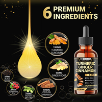 Private Label 6 en 1 Curcuma Curcumine Liquide avec Gingembre Berbérine Ceylan Cannelle Gouttes Soutien Articulaire Adulte