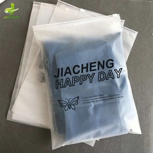 Custom Logo Mat/Frosted Plastic Poly Ziplock Kleding Verpakking Slider Rits Tassen, T-Shirt Badmode Zip Lock Kleding Tassen