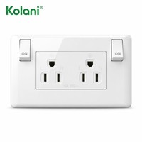 Prise murale OEM standard US 120, double, 6 trous, 16A 250V avec interrupteurs à bascule indépendants pour appartements et projets hôteliers