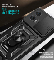 Étuis de téléphone portable pour caméra coulissante pour Motorola Edge 60 Fusion 5G Edge 60 Pro G54 G50 E14 E7 Power Ring Kickstand Antichoc Covers