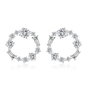 RAKOL EP2354 fashion Small White Gold Plated Cubic Zirconia Earrings - Product Image 1