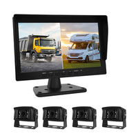 9 pouces AHD vidéo Quad Split LCD 4CH DVR moniteur système de caméra de recul pour camion/Bus connexion par carte SD Placement Portable