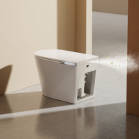 Toilette intelligente avec siège automatique confortable, télécommande et chauffage du siège, toilette en céramique moderne pour usage hôtelier