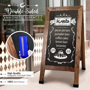 JUNJI Extra Large 40 \ "X 20 \" A-Frame Tableau Magnétique <span class=keywords><strong>Chevalet</strong></span> Double Face Debout <span class=keywords><strong>Bois</strong></span> Artisanat avec Signes Muraux Marqueurs à Craie - Product Image 6