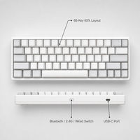 Clavier mécanique compact 68 touches, éclairage RGB par touche, hot-swappable, trois modes (filaire, Bluetooth, 2.4G), USB-C