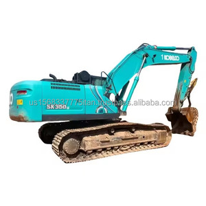 Excavatrice Kobelco SK350 d'occasion, 35 tonnes, modèle 2022, godet 1M, moteur 197 kW, performance optimale, prix bas, hydraulique, pour travaux de construction - Product Image 1
