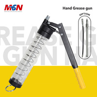 Pistolet à graisse manuel MSN de qualité industrielle - 3000 PSI, acier et aluminium, course de 1,1 ml, sortie de 1/8 po, adaptateurs multiples