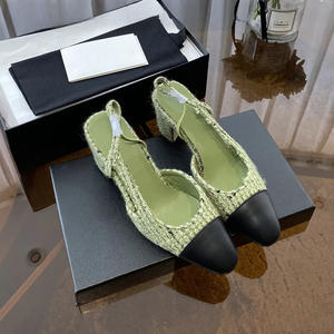 Zapatos de Tacón Alto con Correa en T y Hebilla, Estilo Europeo y Americano, con Punta en Pico, Combinación de Colores, para Mujer - Product Image 6