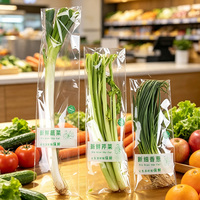 Hoge kwaliteit op maat gemaakte plastic zelfklevende zakken voor groente- en fruitverpakkingen, bedrukte transparante zelfklevende verpakkingszakken