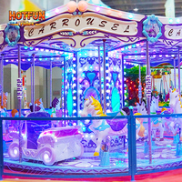 Manège Innovant en Fibre de Verre pour 16 Personnes, Design Européen, avec Grand Cheval Tiovivo pour Enfants, Idéal pour les Parcs d'Attractions
