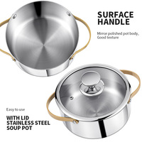 NUANCHU Marmite en acier inoxydable 304 à double poignée, design moderne, exclusivité transfrontalière, pour ragoût, aliments pour bébés, bouillie, et cuisson vapeur domestique