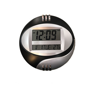 Electronic Clock 3885N Oval Digital With Calendar Alarm Timer Thermometer Battery Powered Wall Or Desktop Use - Product Image 4