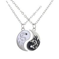 Tai Chi Yi Yang Huit Trigramme Pendentif Couple Collier Bracelet pour Meilleur Ami Amitié Collier Charmes Tressé Bijoux Cadeau