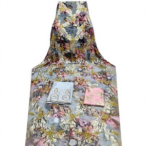 Ensemble de vêtements Kanga en spandex à imprimé floral élégant avec dentelle, écologique, luxueux, manches longues, 3 pièces pour femmes, occasions spéciales - Product Image 1