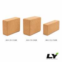Bloc de yoga en liège personnalisé avec logo, 22,5x15x10 cm (4x6x9 pouces), brique de soutien ferme haute densité pour le yoga, la danse et l'entraînement physique