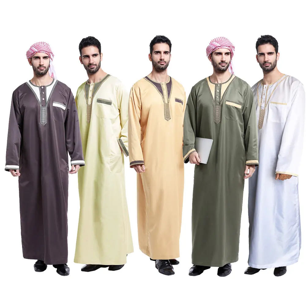 Durável Kaftan Robe Dubai Vestido Longo Étnico Muçulmano Roupas marroquino thobe dos homens para homens