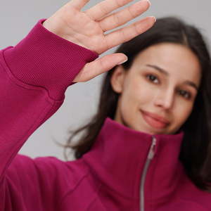 <span class=keywords><strong>Completo</strong></span> Sportivo da <span class=keywords><strong>Donna</strong></span> di Alta Qualità, Set Invernale a Due Pezzi con Felpa a Mezza Zip a Maniche Lunghe e Pantaloni Jogger in Pile - Product Image 4