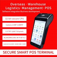 Terminal de paiement portable authentifié JR SP580 avec lecteur d'empreintes digitales, impression de reçus, tout-en-un