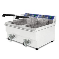 Friteuses électriques professionnelles à double cuve en acier inoxydable pour cuisine commerciale à vendre