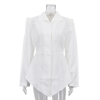 Chemises et hauts élégants pour femmes, personnalisés, à manches longues, blanches, boutonnées, texturés et structurés, collection été 2026, vente en gros